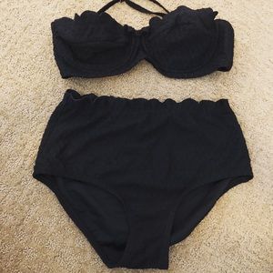 Kate Spade Black Two Piece. Top- M, Bottoms- Sm